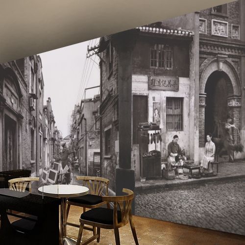 Poster mural géant nostalgie rétro - papier peint en soie Ref 2461943