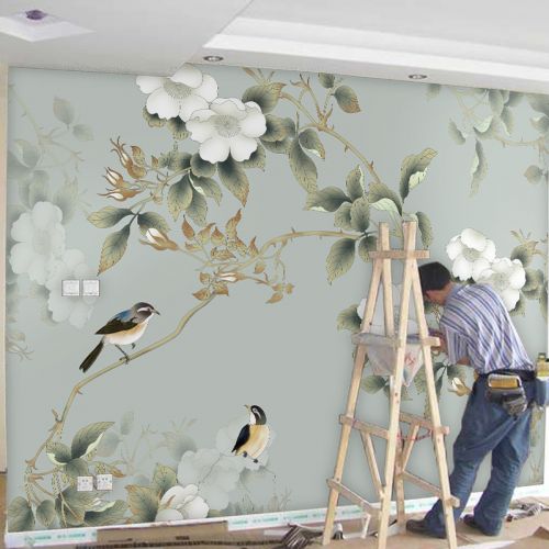 Poster mural géant moderne chinois - papier peint en soie Ref 2462162