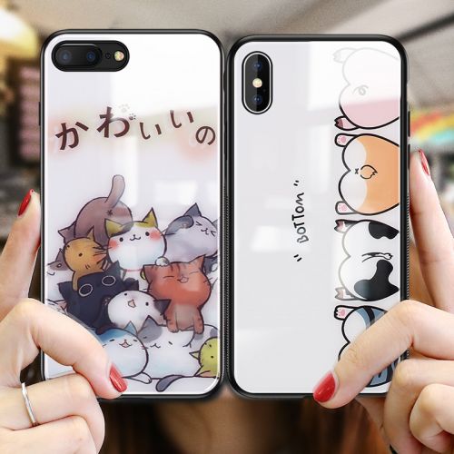 Protection téléphone mobile - Coque en verre pour telephone portable Apple 8plus tout-en-un personnalite anti-chute creative nouvelle Ref 3195078