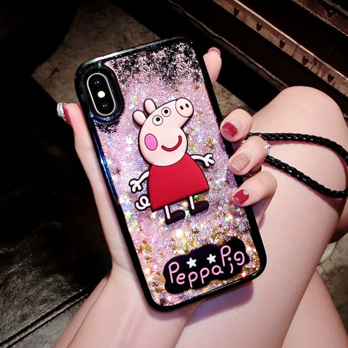 Protection téléphone mobile ICOOL - Porcinet Peggy Quicksand Shell pour Apple 6/7/8 X Ref 3195490