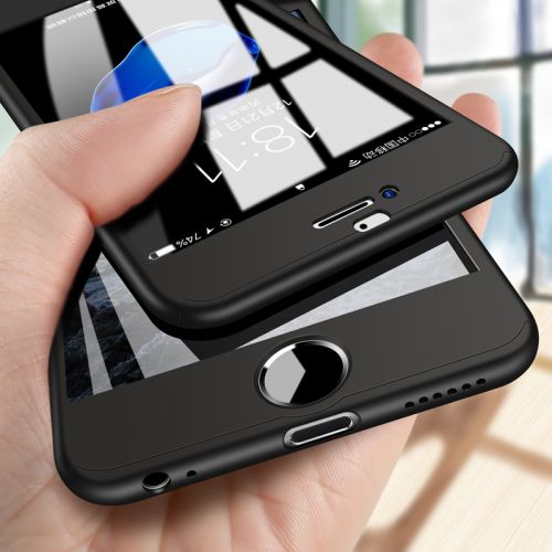 Protection téléphone mobile LOTIYO - Coque pour telephone portable iPhone6 6Plus all-inclusive 6s manchon en silicone mat coque dure anti-chute maree simple tout-inclus modeles hommes et femmes noir personnalite creatif Ref 3197665