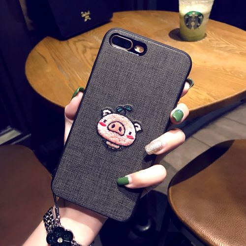 Protection téléphone mobile - iPhone7/8plus Cochon iPhone7 8plus brode Ref 3198037