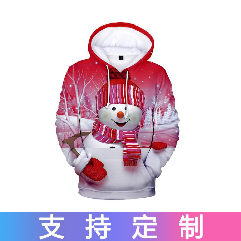 Pull à capuche Noël 3D bonhomme de neige - Ref 3423547