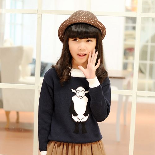 Pull fille à manche longue en coton - Ref 2104667