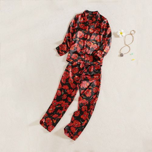 Pyjama mixte en Soie de glace à manche courte - Ref 3006652
