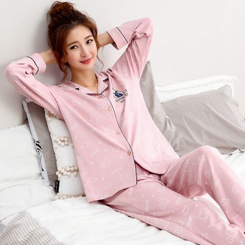 Pyjama pour femme en Coton à manches longues - Ref 2987886