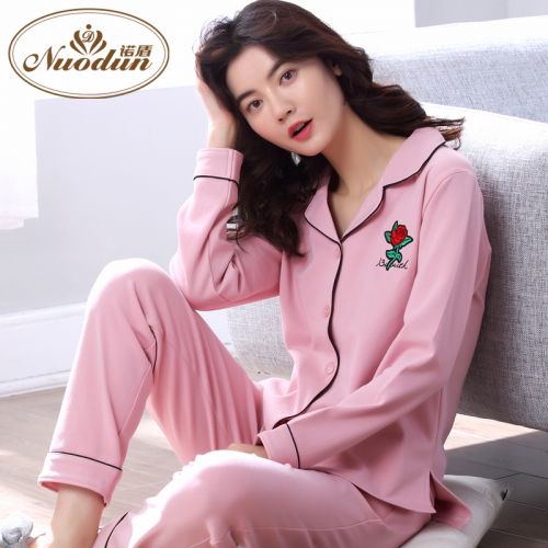 Pyjama pour femme en Coton à manches longues - Ref 2987895