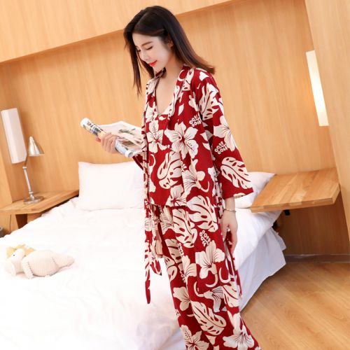Pyjama pour femme en Coton à manches longues - Ref 2987896