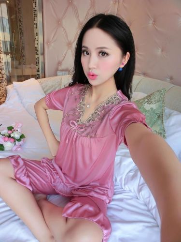 Pyjama pour femme en Soie de glace à sans manches - Ref 2987913