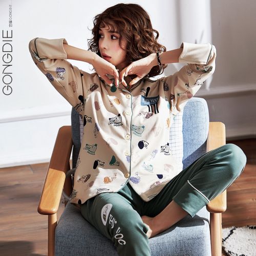 Pyjama pour femme en Coton à manches longues - Ref 2987929
