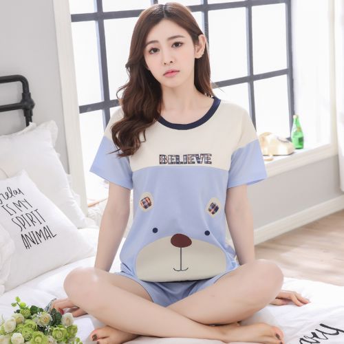 Pyjama pour femme en Coton à manche courte - Ref 2987996