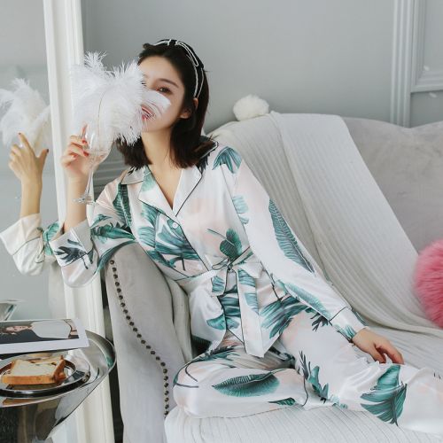 Pyjama pour femme en Soie de glace à manches longues - Ref 2988044