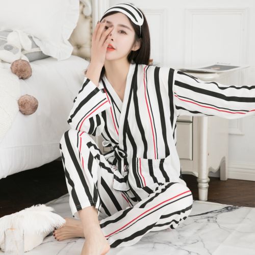 Pyjama pour femme en Coton à manches longues - Ref 2988046