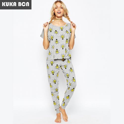 Pyjama pour femme KUKABCN en Coton à manches longues - Ref 2988069