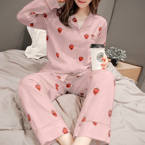 Pyjama pour femme en Coton à manches longues - Ref 2988073