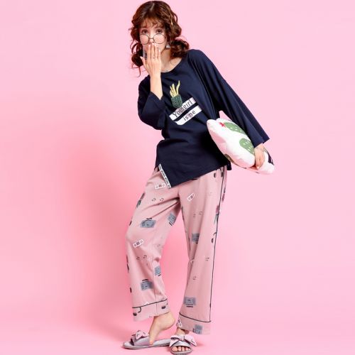 Pyjama pour femme en Coton à manches longues - Ref 2988075