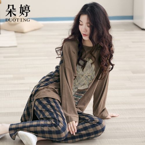 Pyjama pour femme en Coton à manches longues - Ref 2988082