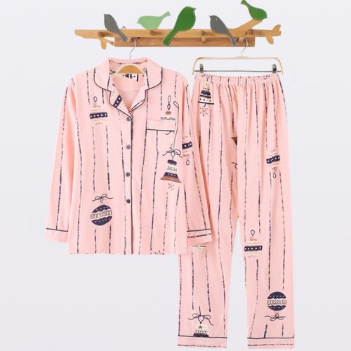 Pyjama pour femme en Coton à manches longues - Ref 2988100