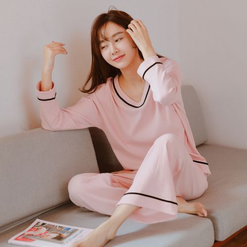 Pyjama pour femme PINKDACKEB en Coton à manches longues - Ref 2988140