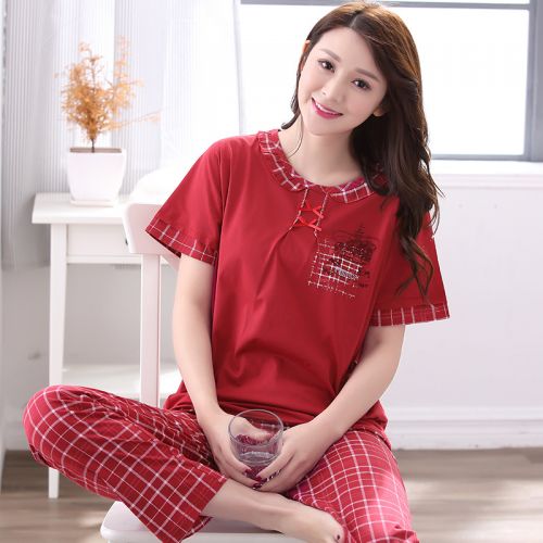 Pyjama pour femme en Coton à manche courte - Ref 2988160