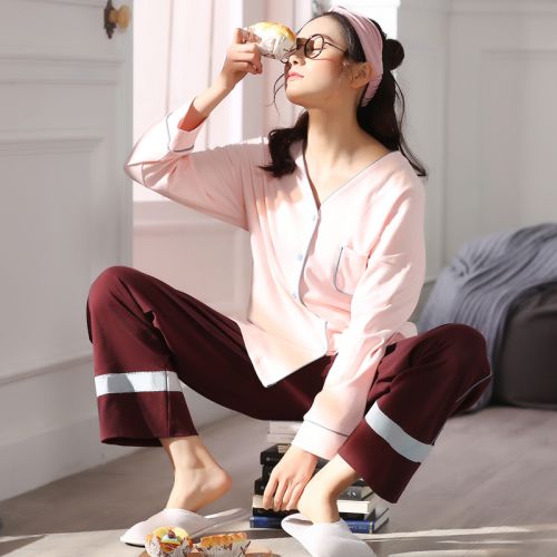 Pyjama pour femme en Coton à manches longues - Ref 2988163