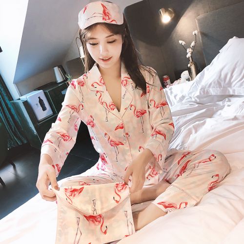 Pyjama pour femme en Soie de glace à manches longues - Ref 2988180