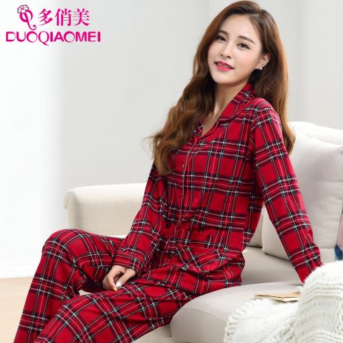 Pyjama pour femme en Coton à manches longues - Ref 2988587