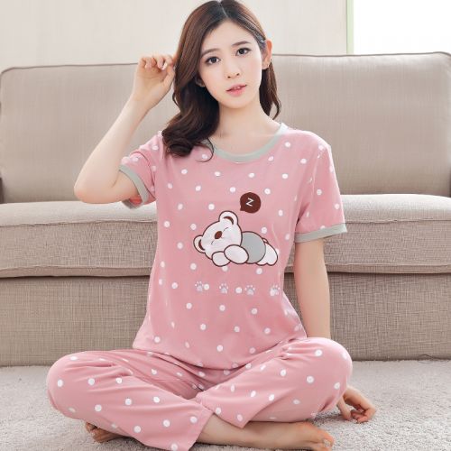 Pyjama pour femme en Coton à manche courte - Ref 2988591