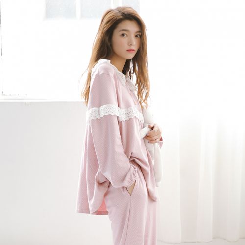 Pyjama pour femme RUOSHION en Coton à manches longues - Ref 2988632