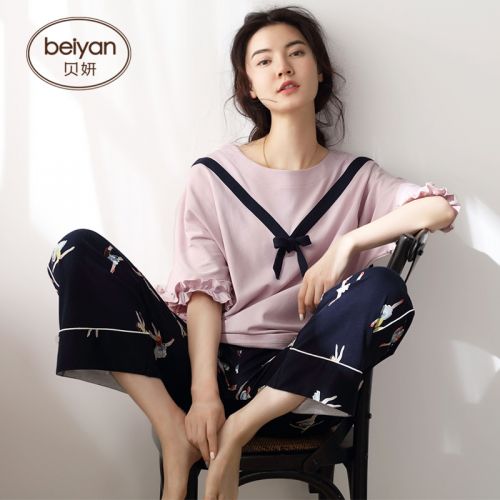 Pyjama pour femme en Coton à manchon moyen - Ref 2988647