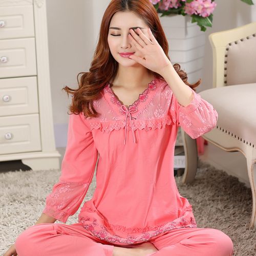Pyjama pour femme en Coton à manches longues - Ref 2989639