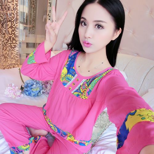 Pyjama pour femme en Viscose à manches longues - Ref 2989641