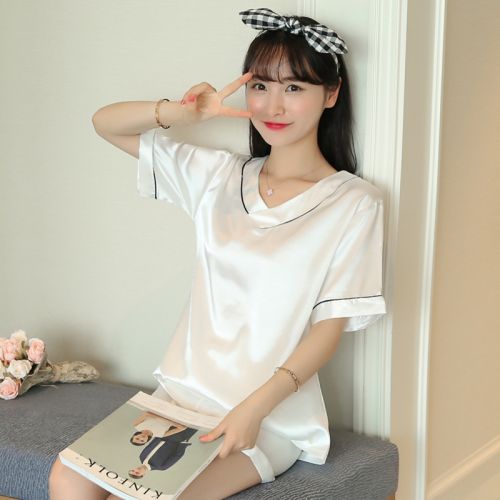 Pyjama pour femme en Soie de glace à manche courte - Ref 2989685
