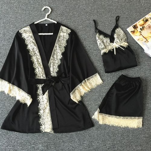 Pyjama pour femme en Soie de glace à manches - Ref 2989687