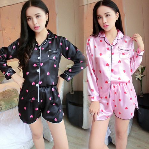 Pyjama pour femme en Soie de glace à manches longues - Ref 2989692