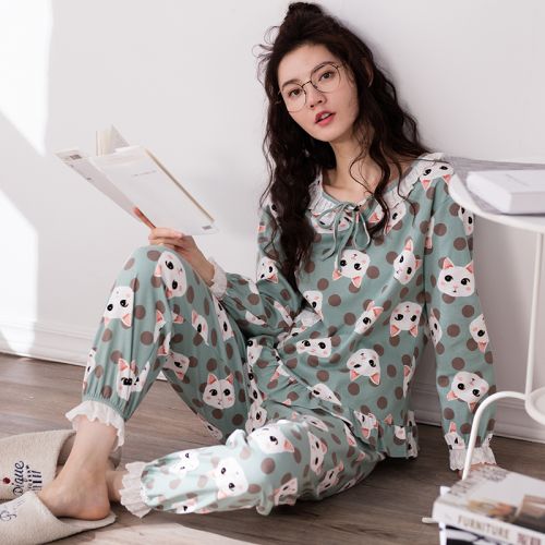 Pyjama pour femme en Coton à manches longues - Ref 2989694