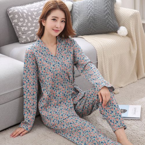 Pyjama pour femme en Coton à manches longues - Ref 2989696