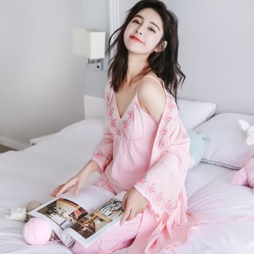 Pyjama pour femme en Coton à manches longues - Ref 2990865