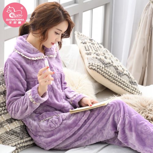 Pyjama pour femme en Polyester à manches longues - Ref 2990870