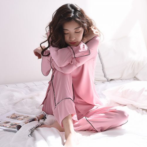 Pyjama pour femme en Soie de glace à manches longues - Ref 2990873