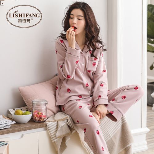 Pyjama pour femme en Coton à manches longues - Ref 2990882