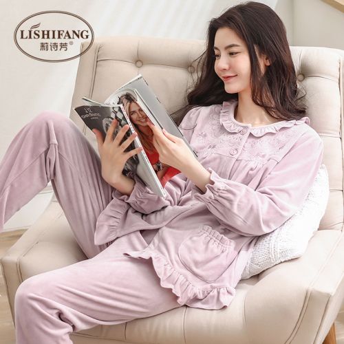 Pyjama pour femme en Coton à manches longues - Ref 2990902