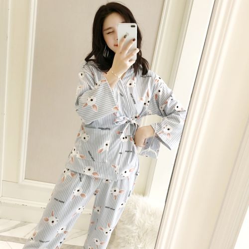 Pyjama pour femme en Coton à manches longues - Ref 2990915