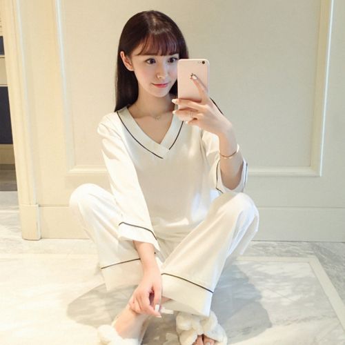 Pyjama pour femme en Soie de glace à manches longues - Ref 2990921