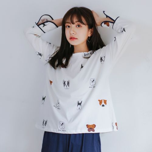Pyjama pour femme en Coton à manches longues - Ref 2990928