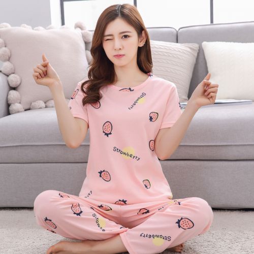Pyjama pour femme en Coton à manche courte - Ref 2990956