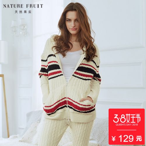 Pyjama pour femme NATURE FRUITS NATURELS en Polyester à manches longues - Ref 2991113