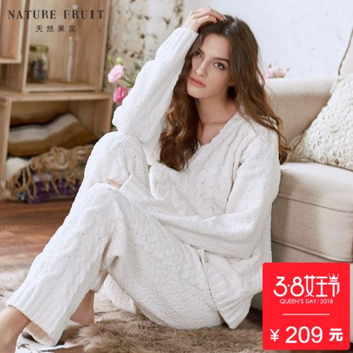 Pyjama pour femme NATURE FRUITS NATURELS en Polyester à manches longues - Ref 2991118
