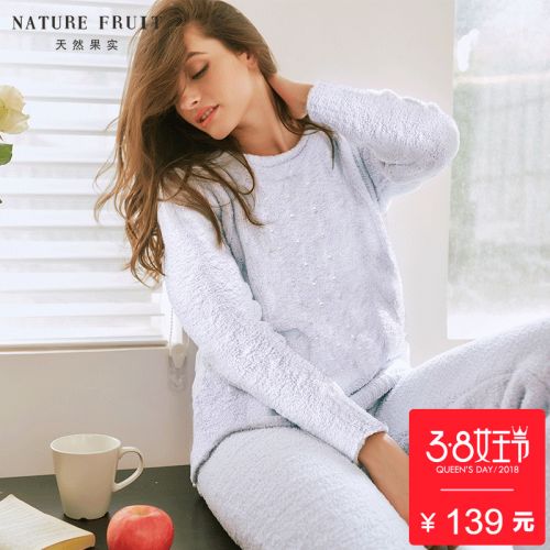 Pyjama pour femme NATURE FRUITS NATURELS en Polyester à manches longues - Ref 2991138