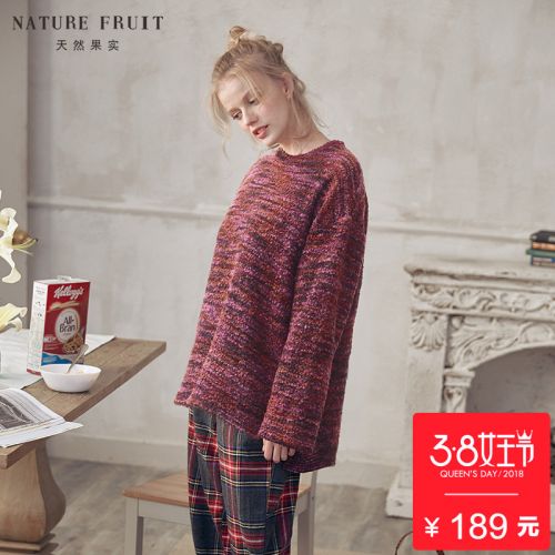 Pyjama pour femme NATURE FRUITS NATURELS à manches longues - Ref 2991149